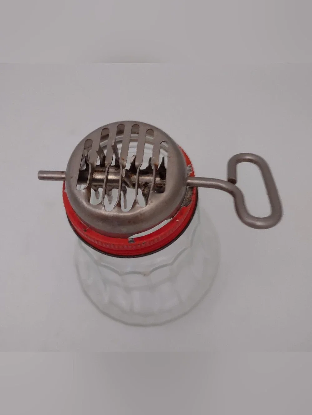 Vintage Federal Tool Corp Chicago Nut Cheese Chopper Grinder Glass Jar Turn Key